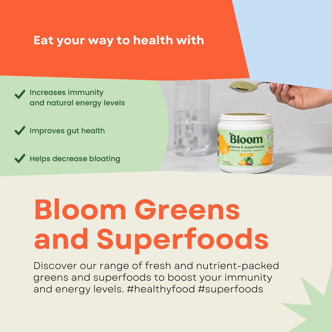 Boost Your Gut Health with Bloom Nutrition's Mango Super Greens Powder